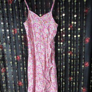 Sunset West Juniors Pink Floral Sun Dress Sz. L